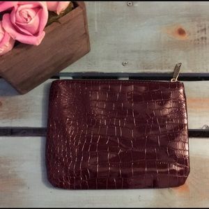 Beauty Spot Burgundy Croc Embossed Make-Up Bag
